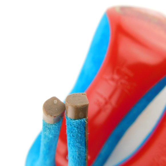 CHRISTIAN LOUBOUTIN Aqua Blue Suede Leather Classic Stiletto Heel Pumps 36.5 - Picture 9 of 9